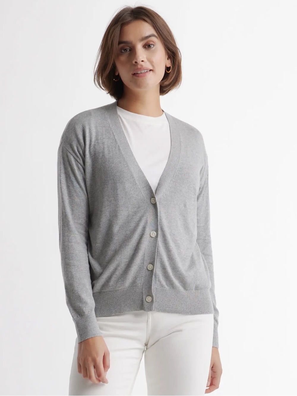 Quince Lightweight Cotton Cashmere Cardigan